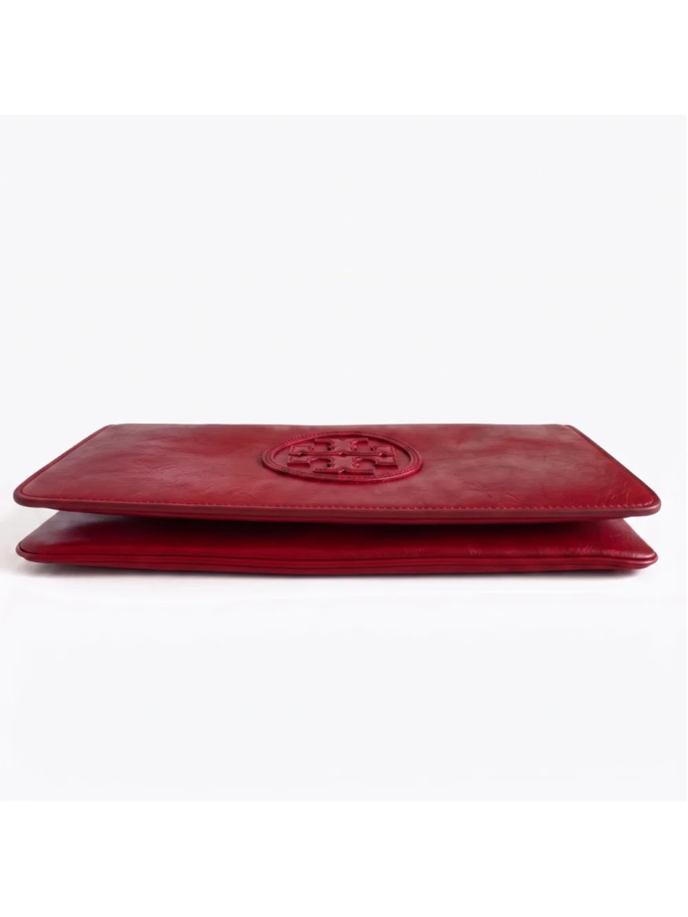 Tory Burch NWT Leather Clutch Bag CLAYTON REVA CLUTCH French Red
